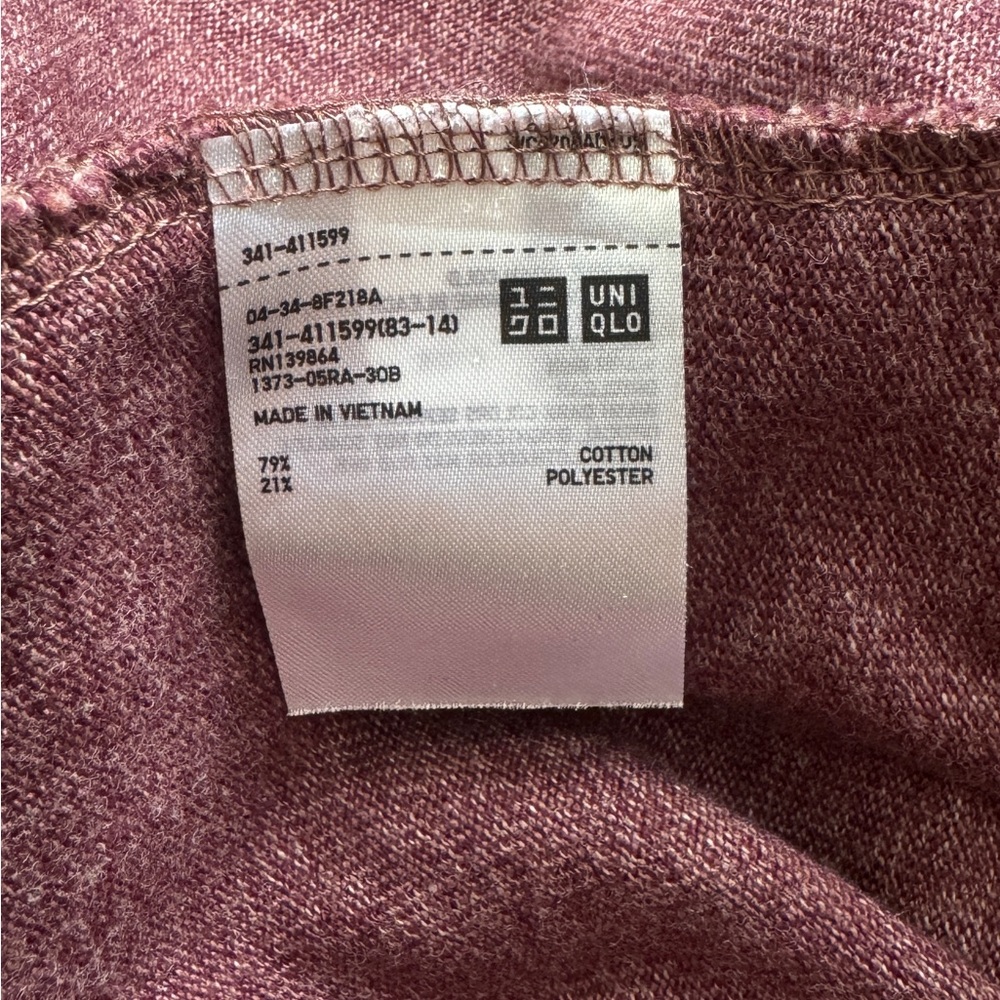 Uniqlo U Sweater S Purple Wool Low Gauge Crewneck Neutral Minimalist Chunky - Picture 5 of 6